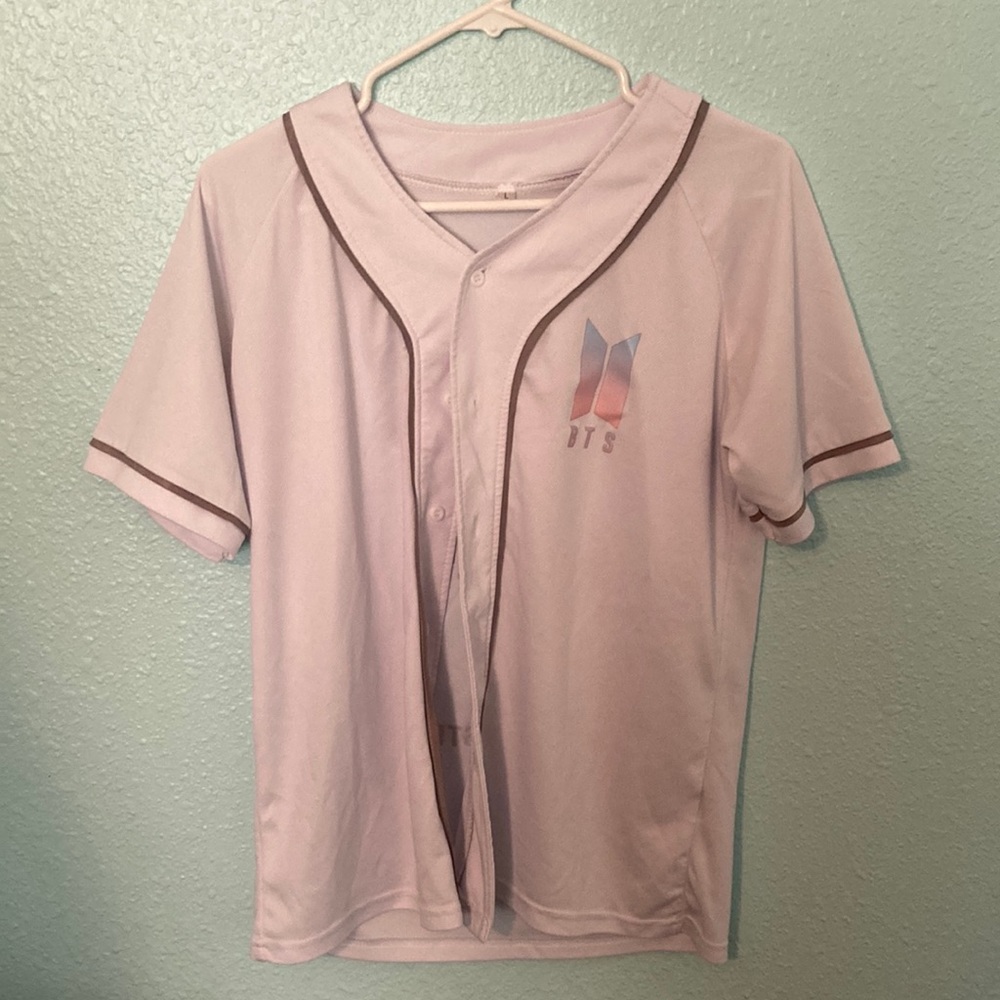 BTS White baseball-style t-shirt
